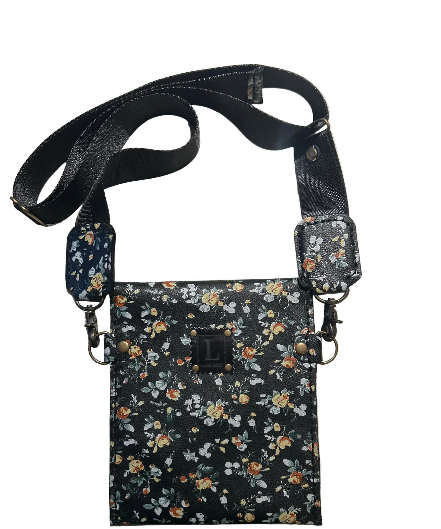 The Everyday Crossbody (Floral - brass hardware)