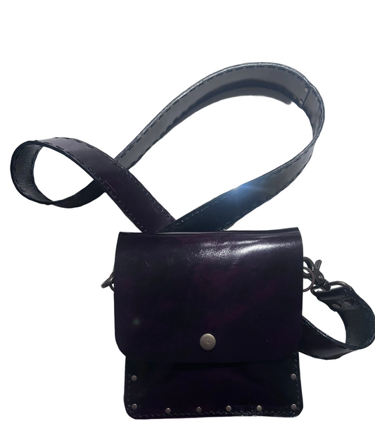 The Everyday Crossbody with Leather Strap - Eggplant