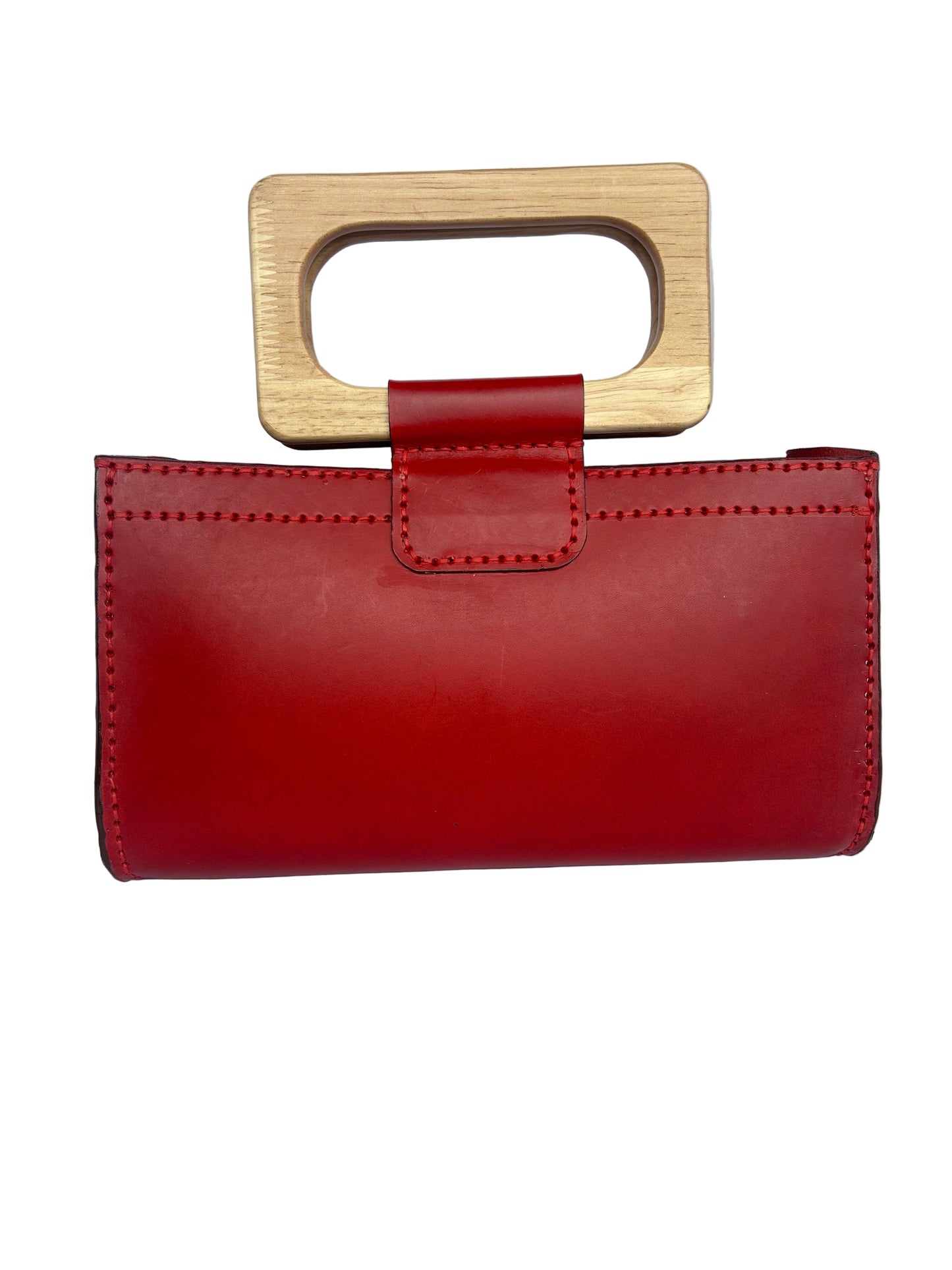 Rectangular “U” with Wooden Handles (red/natural wood handles)