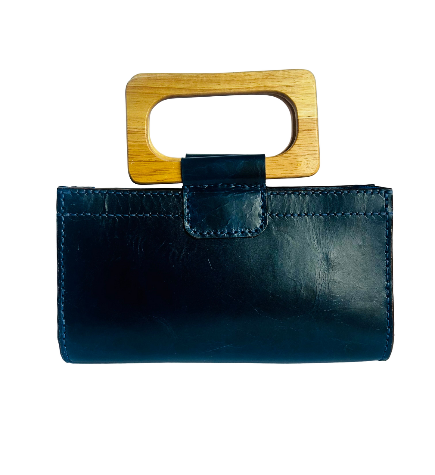 Rectangular “U” with Wooden Handles (blue/natural wood handles)