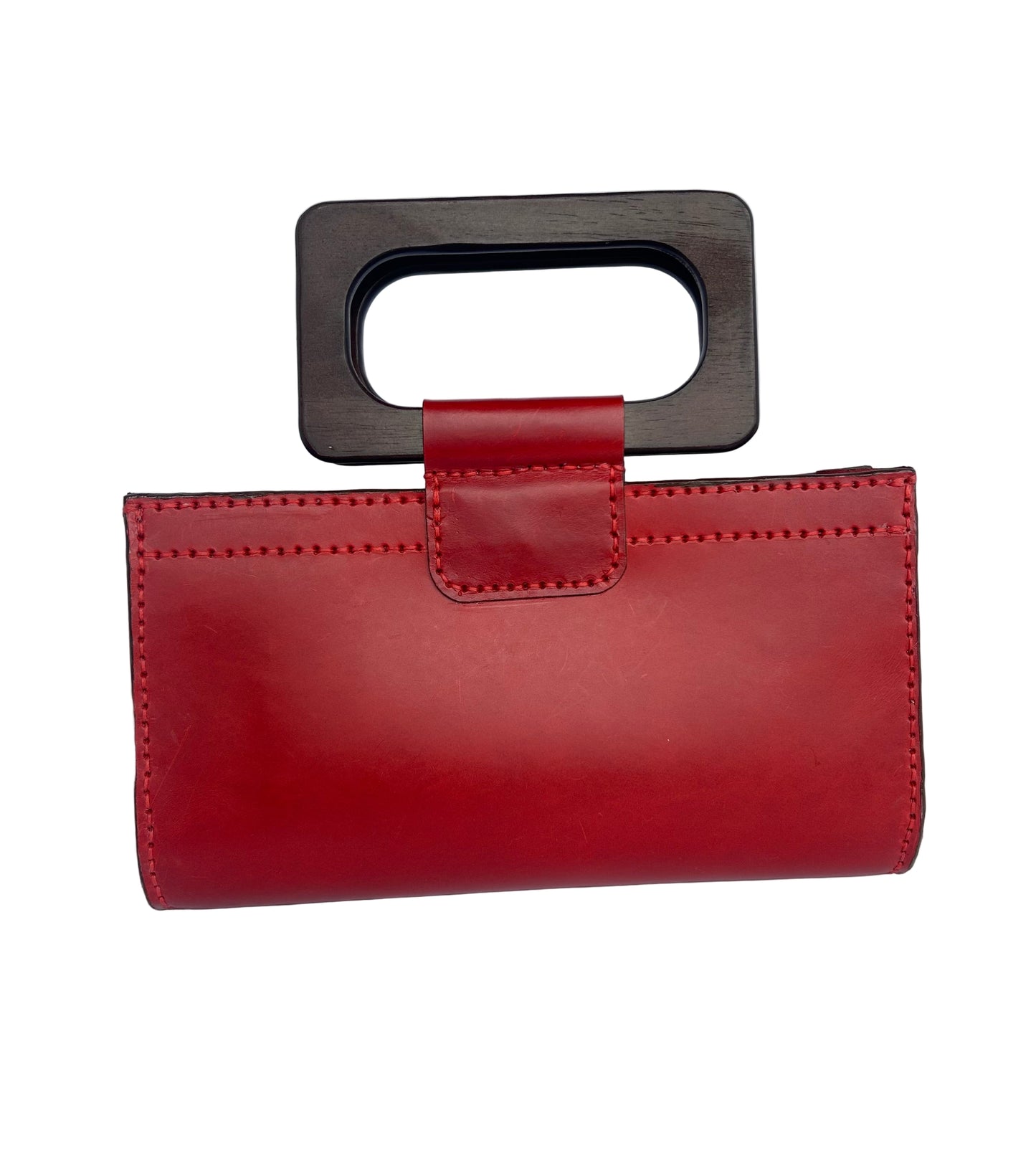 Rectangular “U” with Wooden Handles (red/dark brown handles)