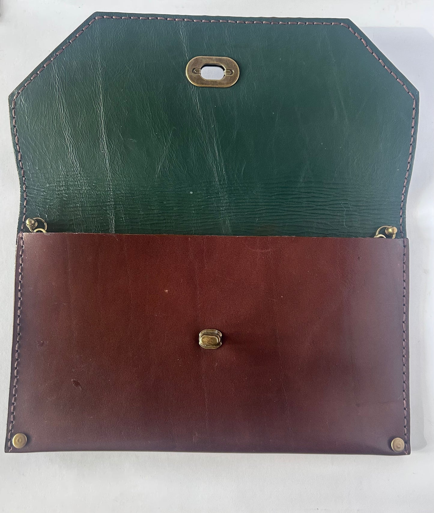 The Square Enve Clutch (with chain) Brown