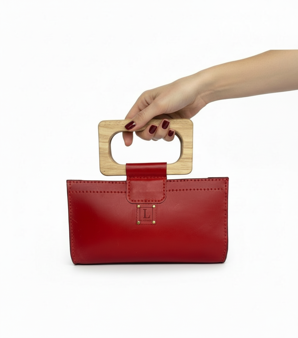 Rectangular “U” with Wooden Handles (red/natural wood handles)