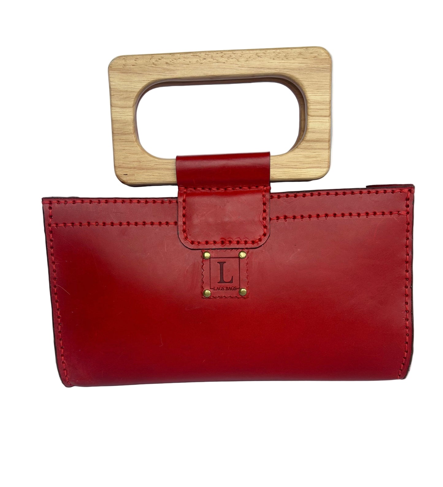 Rectangular “U” with Wooden Handles (red/natural wood handles)