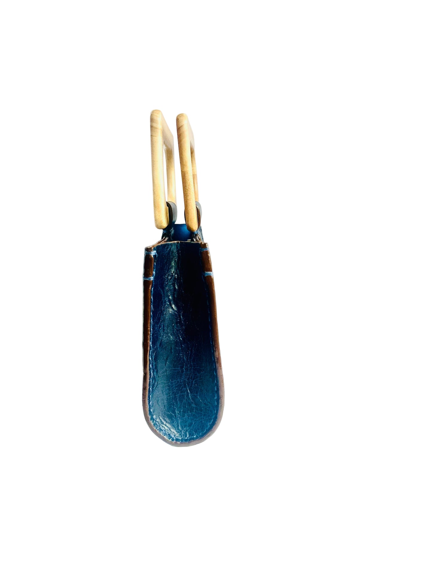 Rectangular “U” with Wooden Handles (blue/natural wood handles)