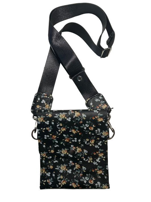 The Everyday Crossbody (Floral - silver hardware)